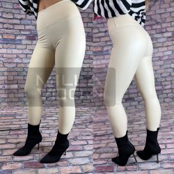 GB elasztikus bőrhatású bélelt leggings 3070-bézs