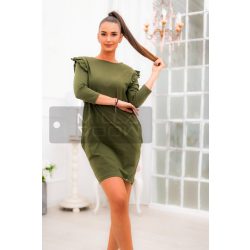 Victoria M fodros ujjú zsebes ruha8839TDC-khaki