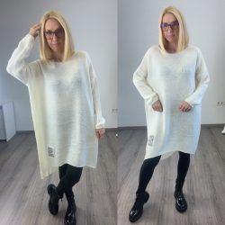 L.A. Essence hosszú oversize kötött pulóver 8222 - bézs