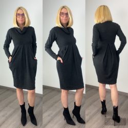 My Style kámzsás nyakú ruha A2438-fekete