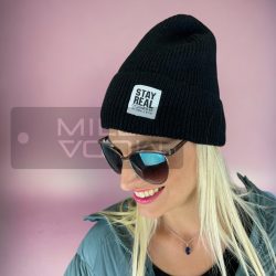 Stay Real bélelt kötött sapka UNISEX 55-11 - fekete